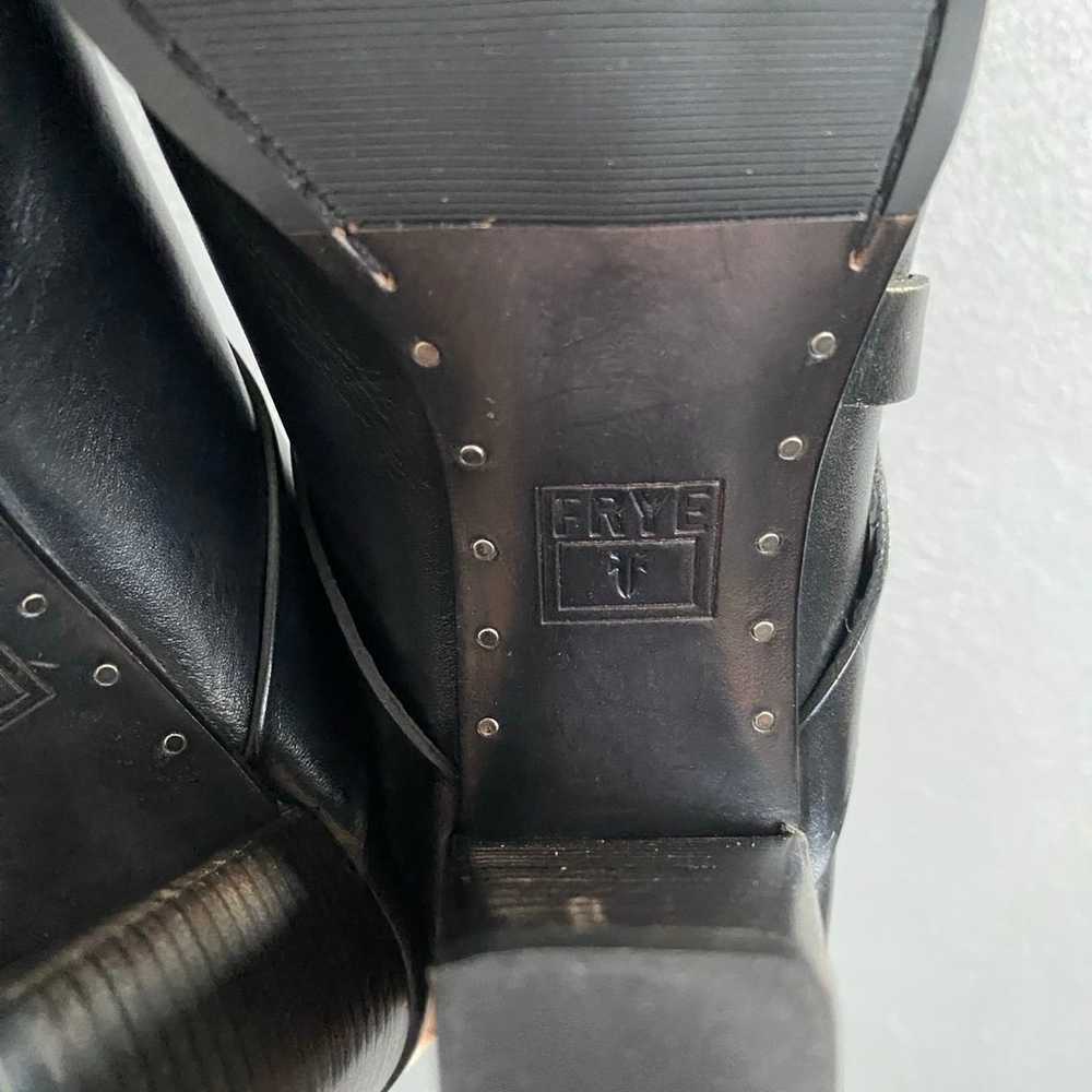 Frye Laurie Harness Leather Black Mule Heels Size… - image 9
