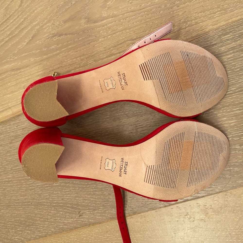 Stuart Weitzman sandals m8 red - image 6