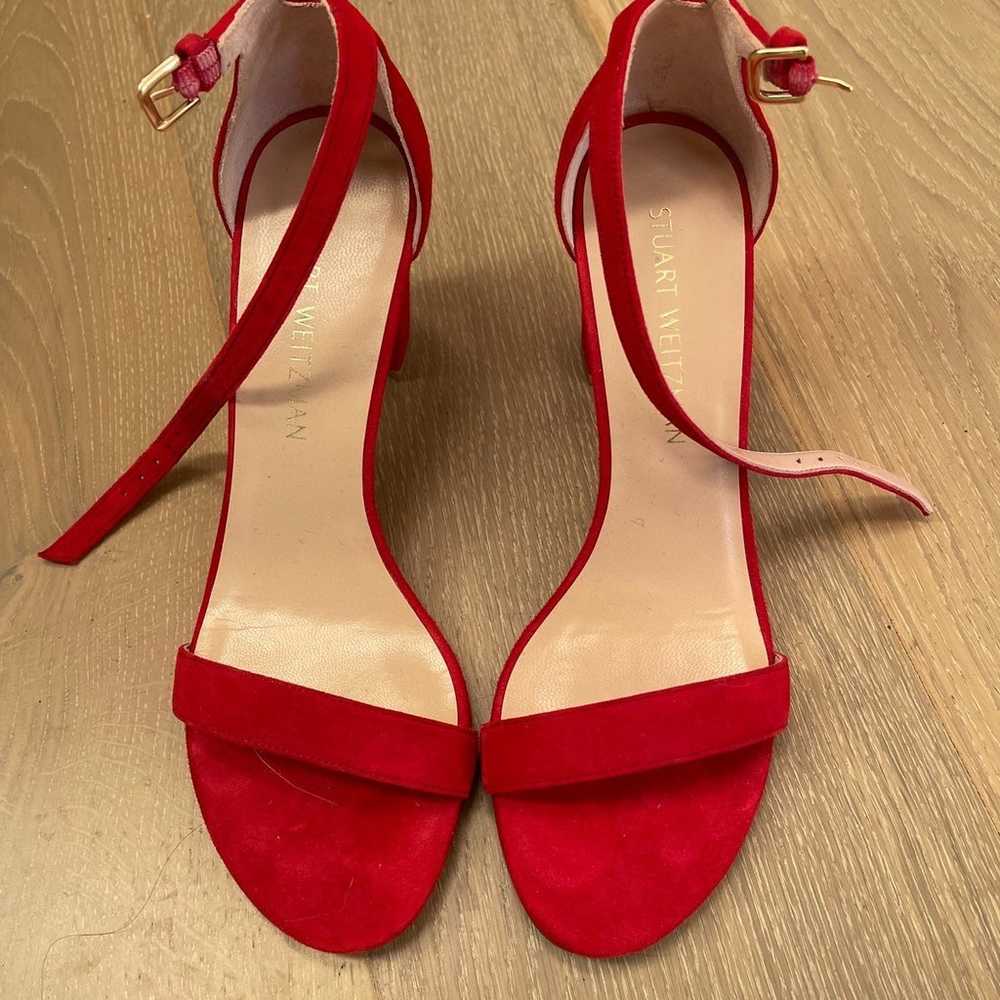 Stuart Weitzman sandals m8 red - image 9
