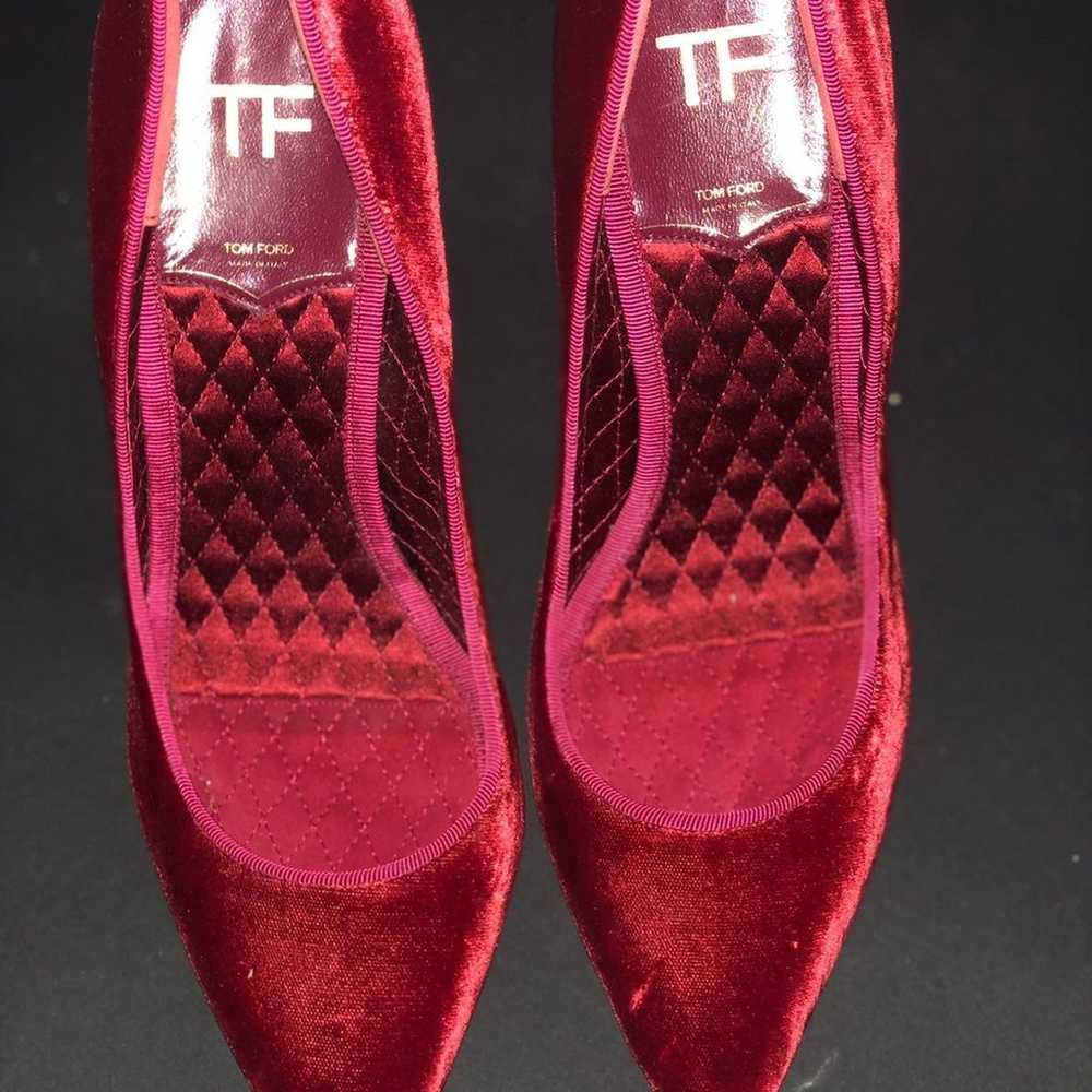 Tom Ford Red Velvet  Pumps Size 9 - image 2