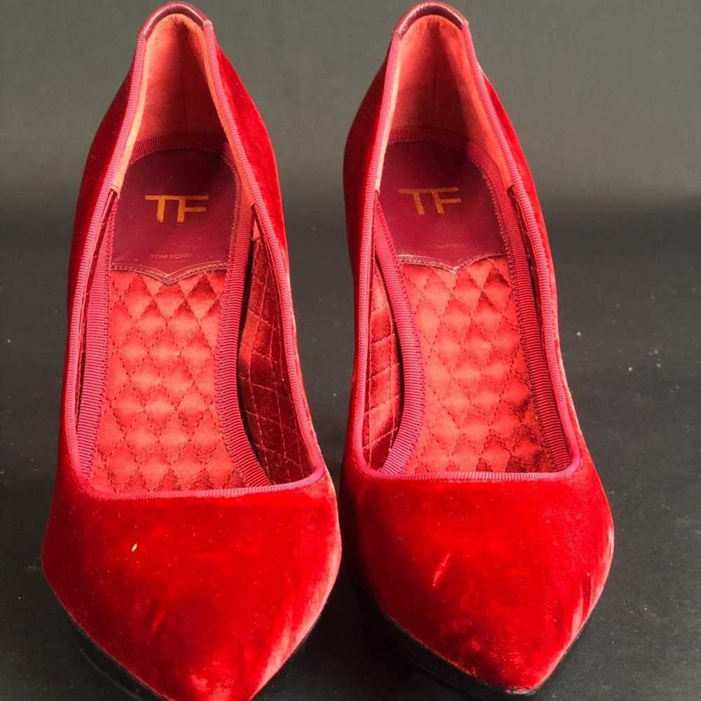 Tom Ford Red Velvet  Pumps Size 9 - image 4