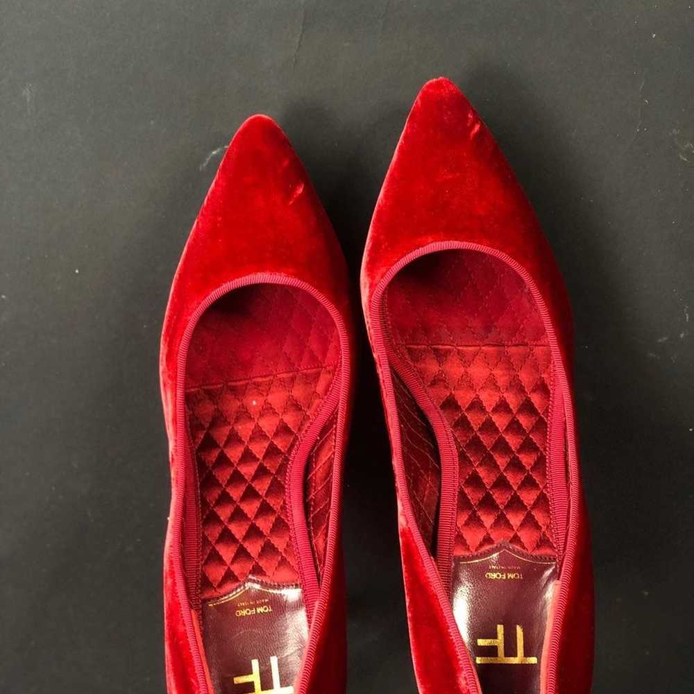 Tom Ford Red Velvet  Pumps Size 9 - image 6