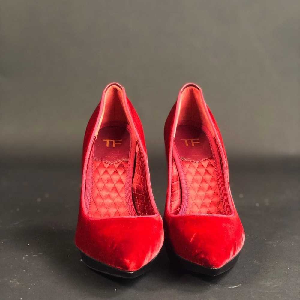 Tom Ford Red Velvet  Pumps Size 9 - image 7