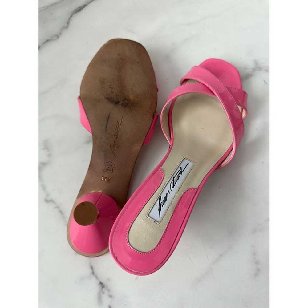 BRIAN ATWOOD Pink Patent Leather Sandals Kitten H… - image 3