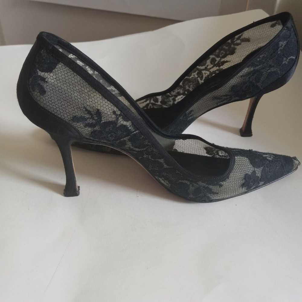 Heels manolo blahnik mesh floral vtg size 38 - image 11