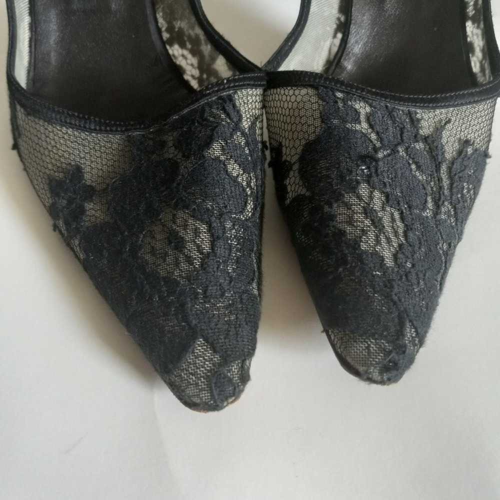 Heels manolo blahnik mesh floral vtg size 38 - image 2