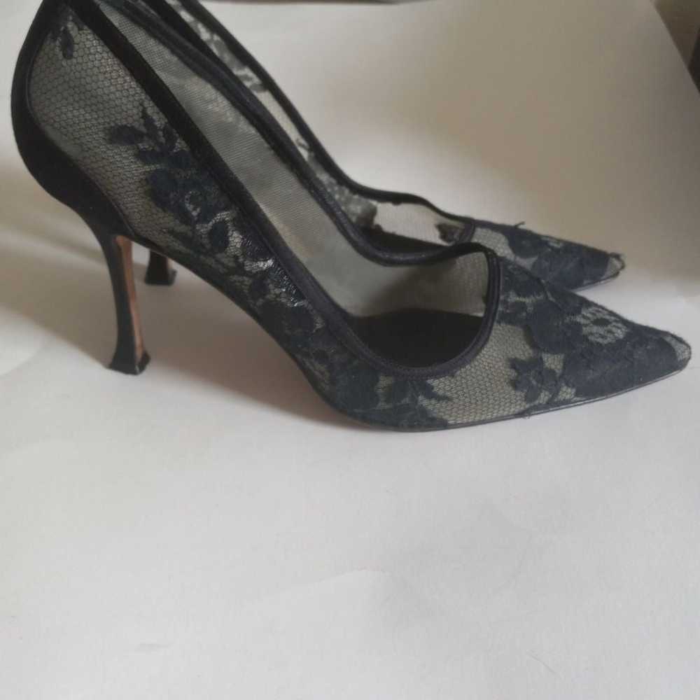 Heels manolo blahnik mesh floral vtg size 38 - image 3