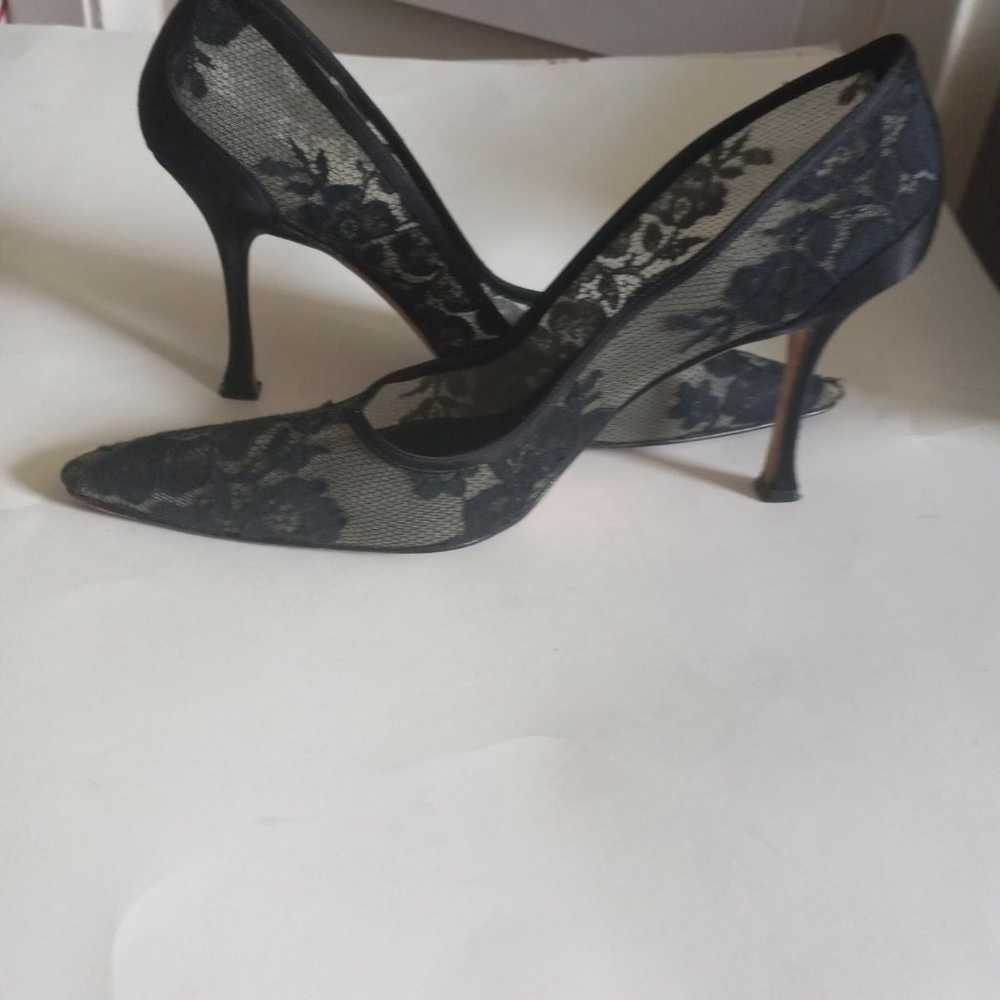 Heels manolo blahnik mesh floral vtg size 38 - image 4