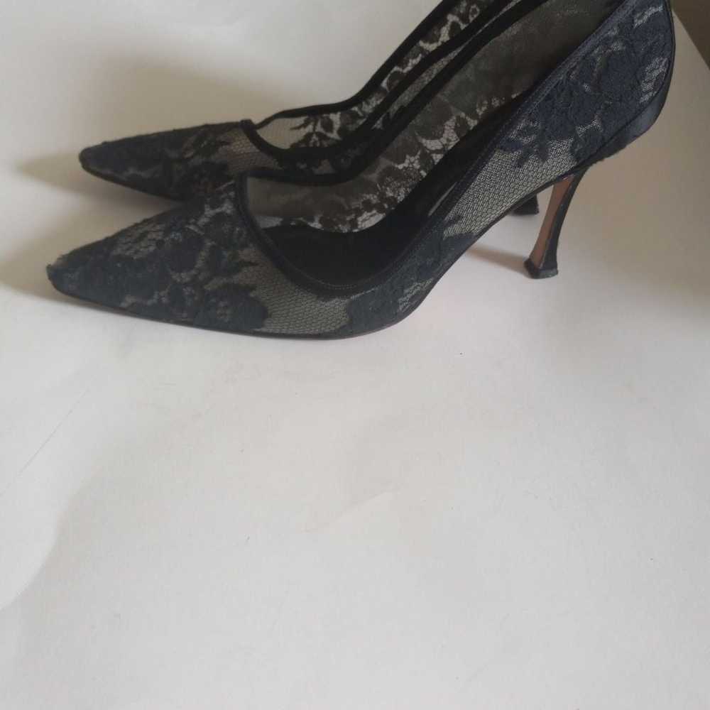 Heels manolo blahnik mesh floral vtg size 38 - image 9