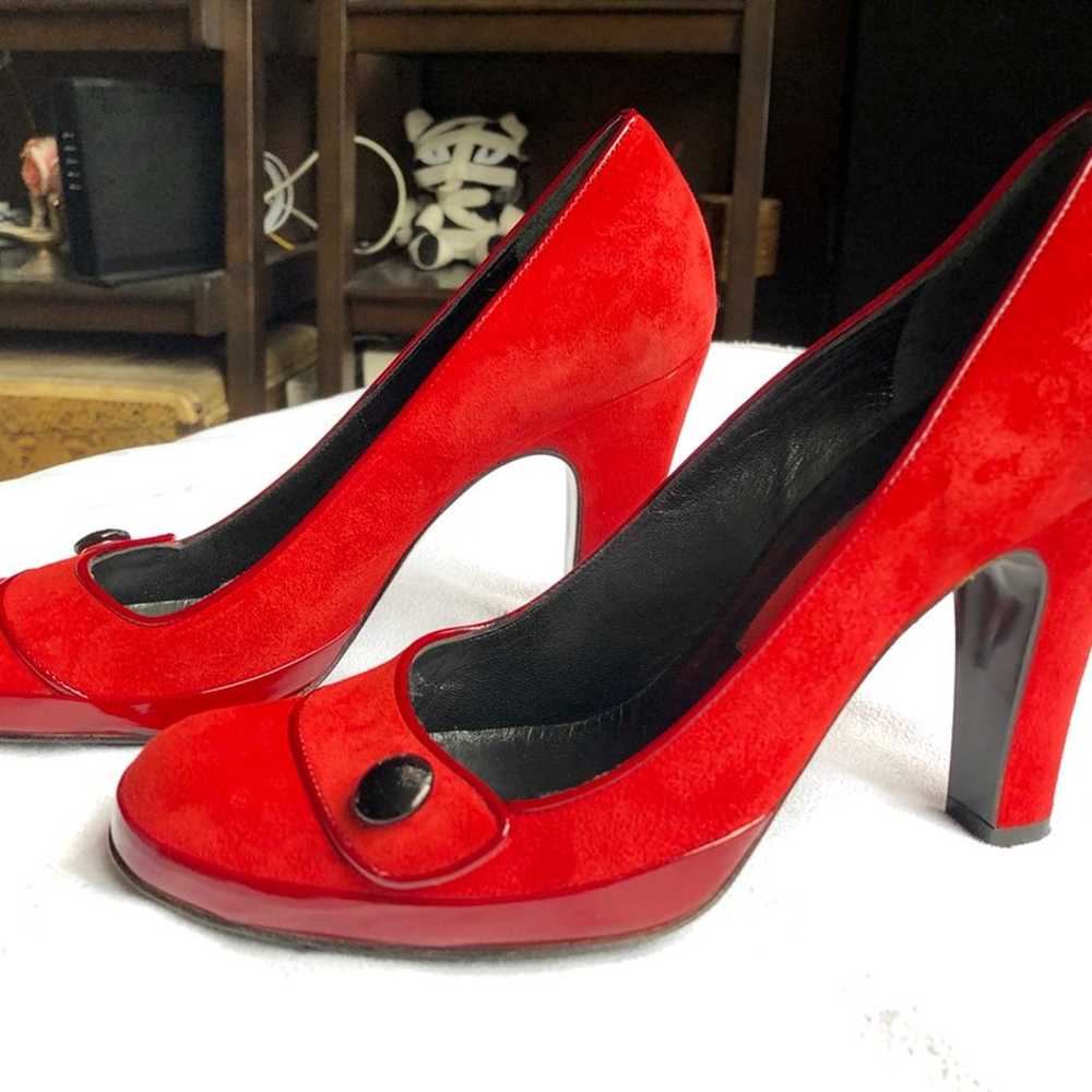Marc Jacobs Red Suede Pump - image 1