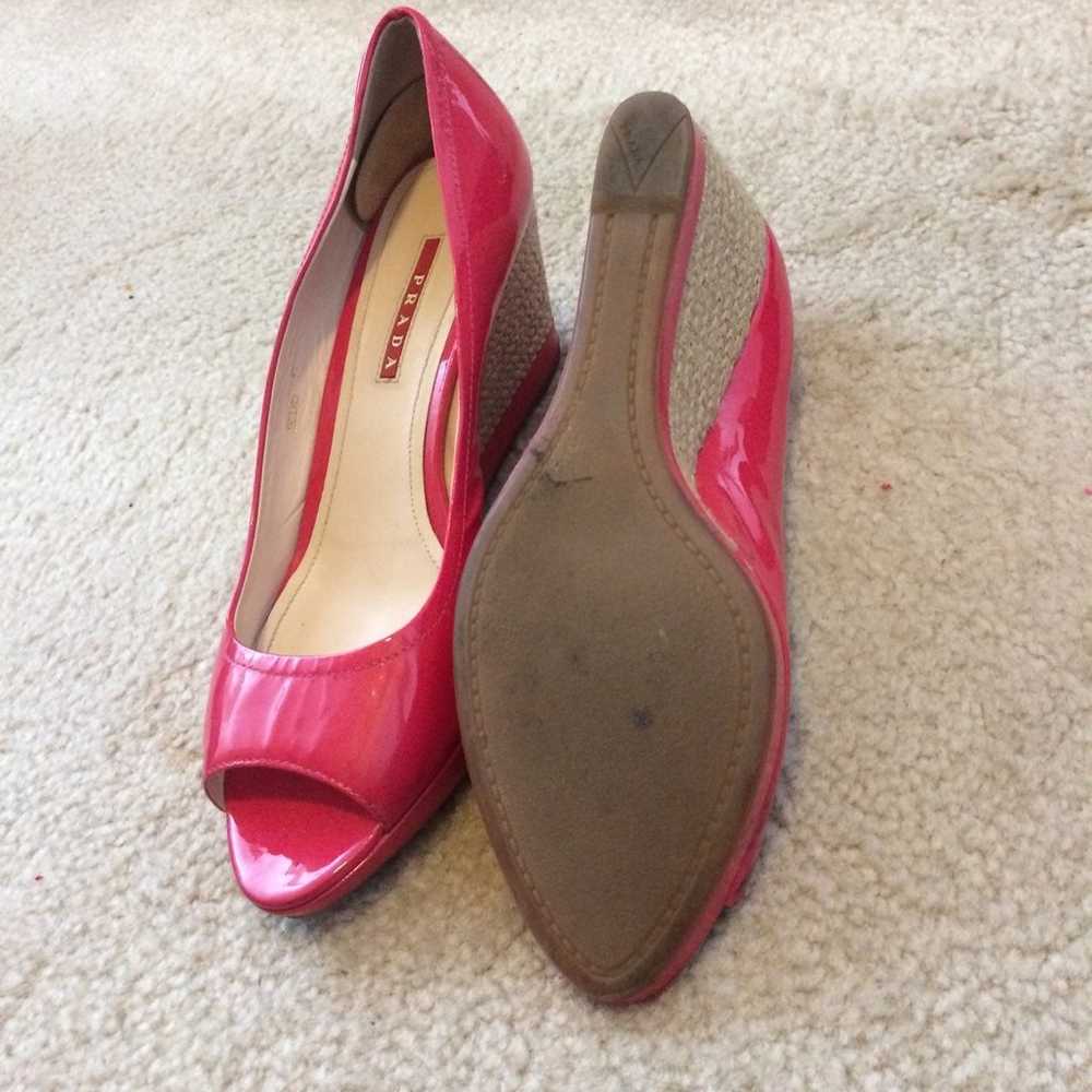 Prada patent pink wedge shoes. Italian s - image 2