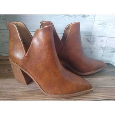 Pointy Toe Camel Block Heel Booties-Get ready for 