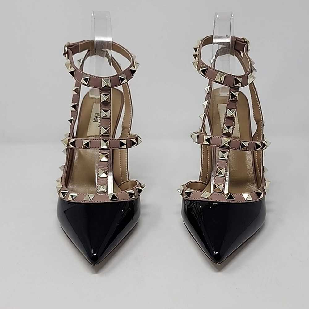Kaitlyn Pan Black Studded Pumps Size 7.5 - image 2