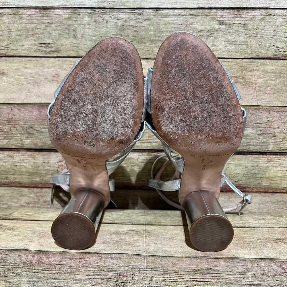 Loeffler Randall Silver Leather Ankle Strap Heels - image 8