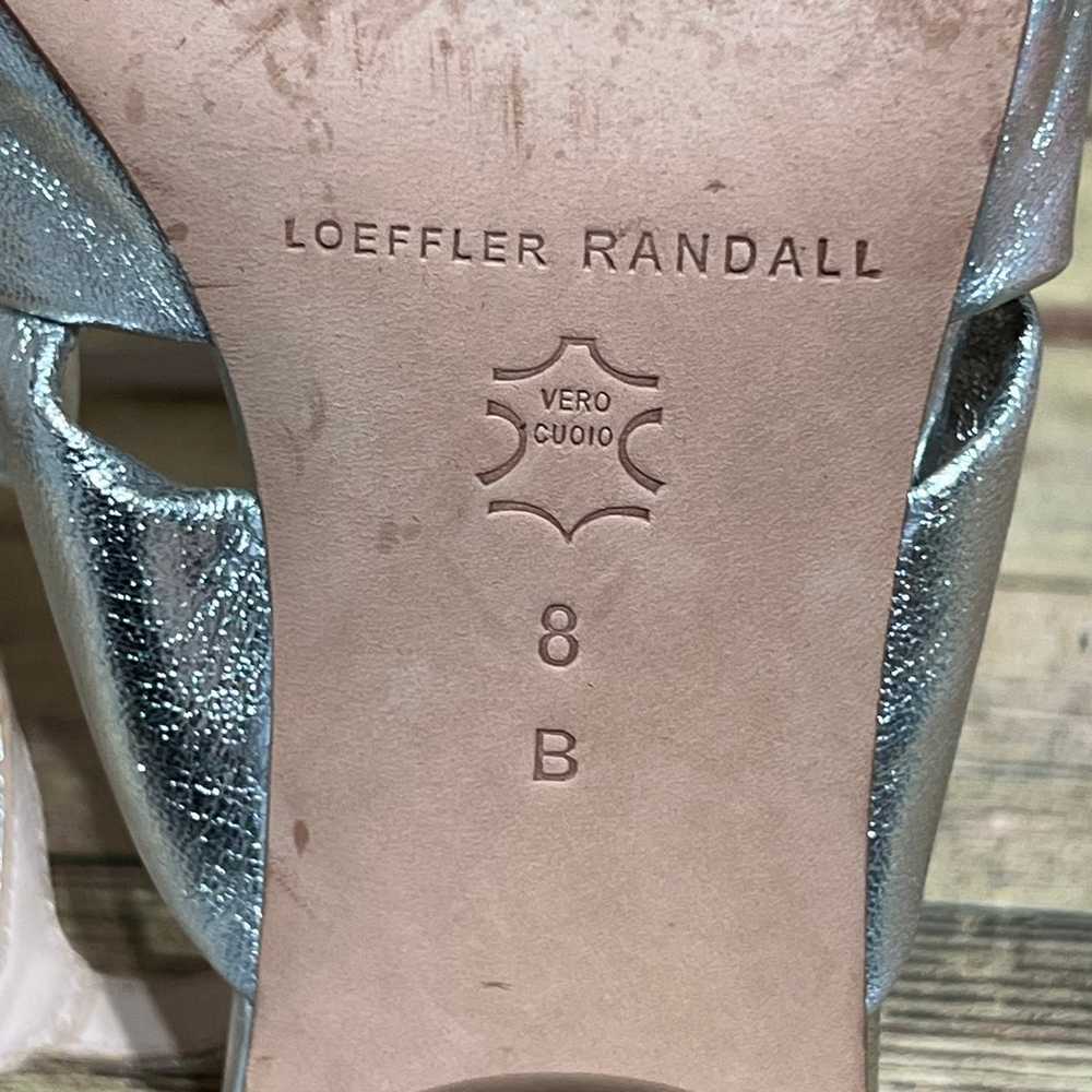 Loeffler Randall Silver Leather Ankle Strap Heels - image 9