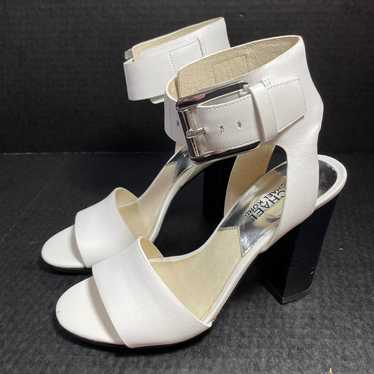 Michael Kors White Leather 4” heeled sandal 5.5M … - image 1