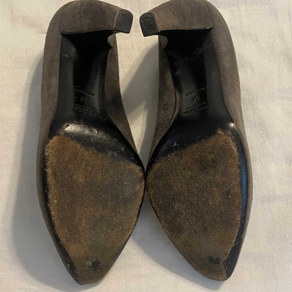 Prada Heels Suede Almond Toe Pumps Size 38 US 8 G… - image 11