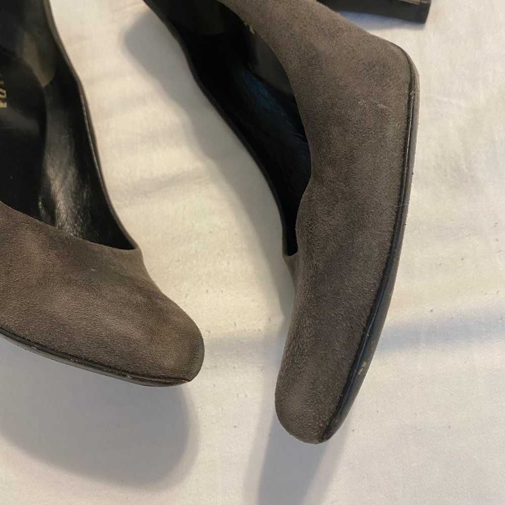 Prada Heels Suede Almond Toe Pumps Size 38 US 8 G… - image 2