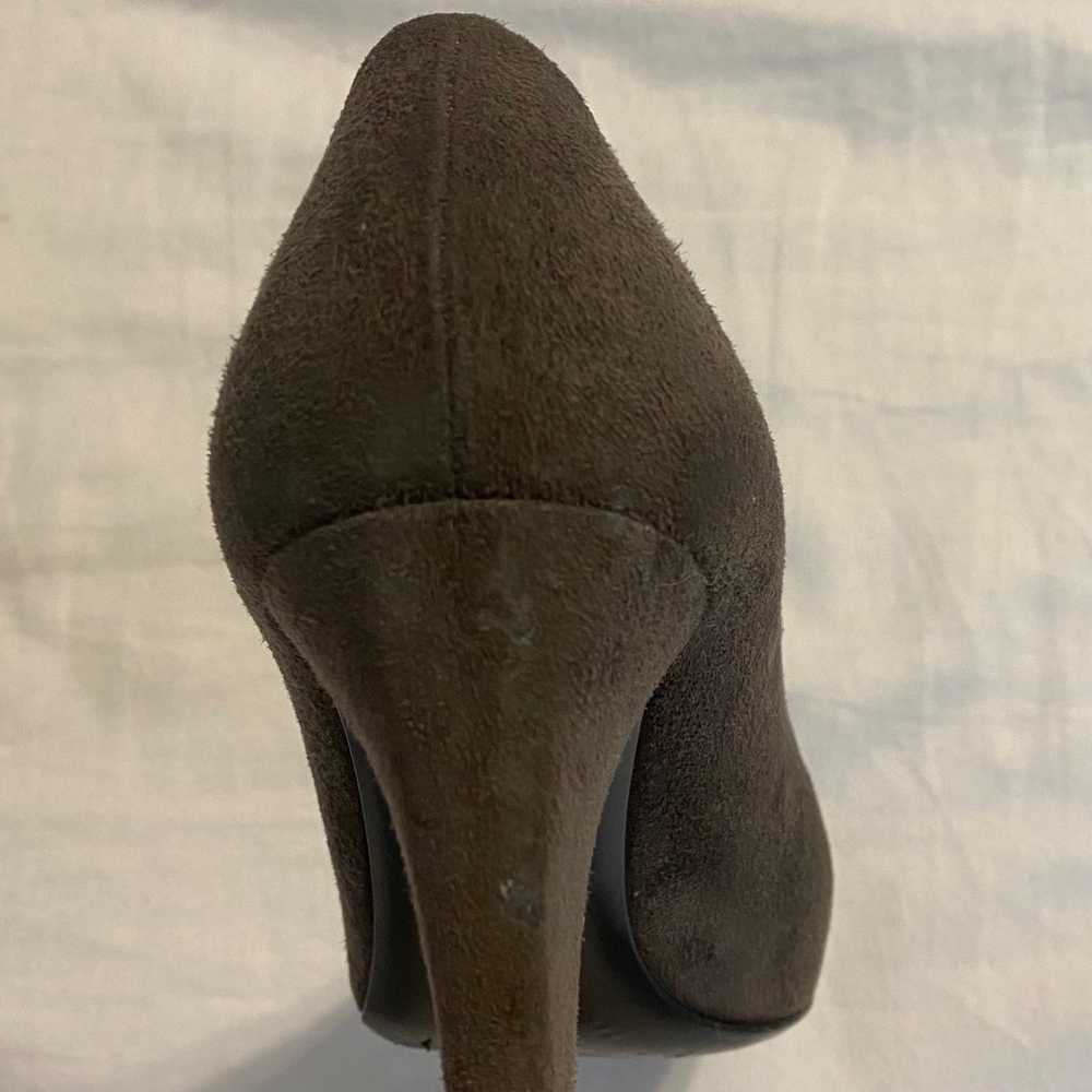 Prada Heels Suede Almond Toe Pumps Size 38 US 8 G… - image 8