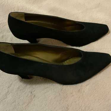 Vintage Yves Saint Laurent YSL Black Suede Heel P… - image 1