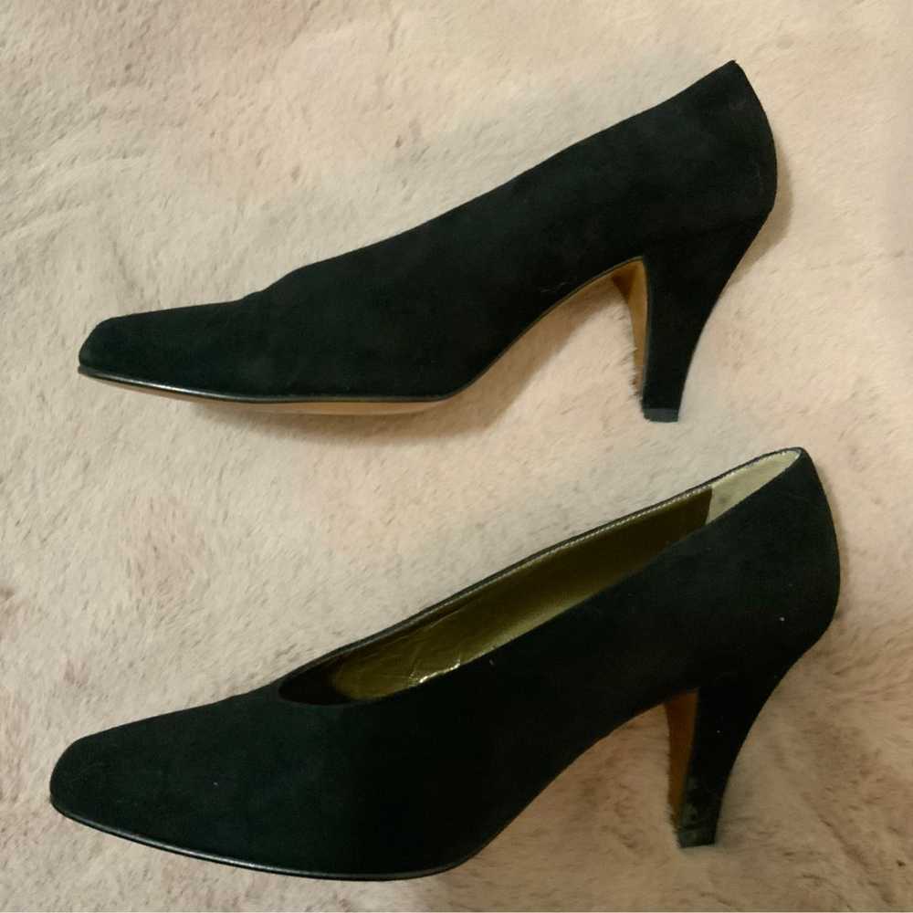 Vintage Yves Saint Laurent YSL Black Suede Heel P… - image 3