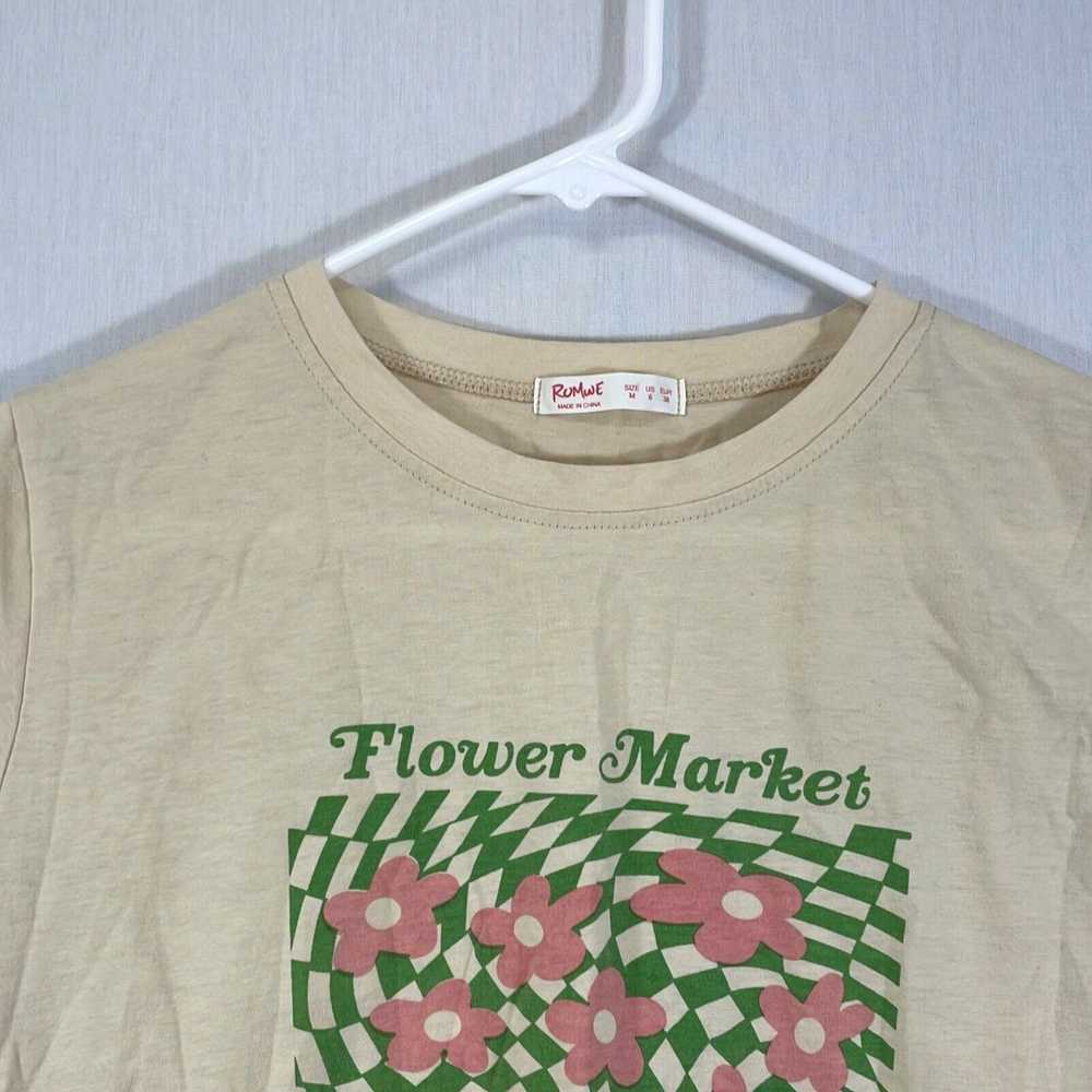 Vintage Flower Market Les Fleurs Romwe Womens Tan… - image 3