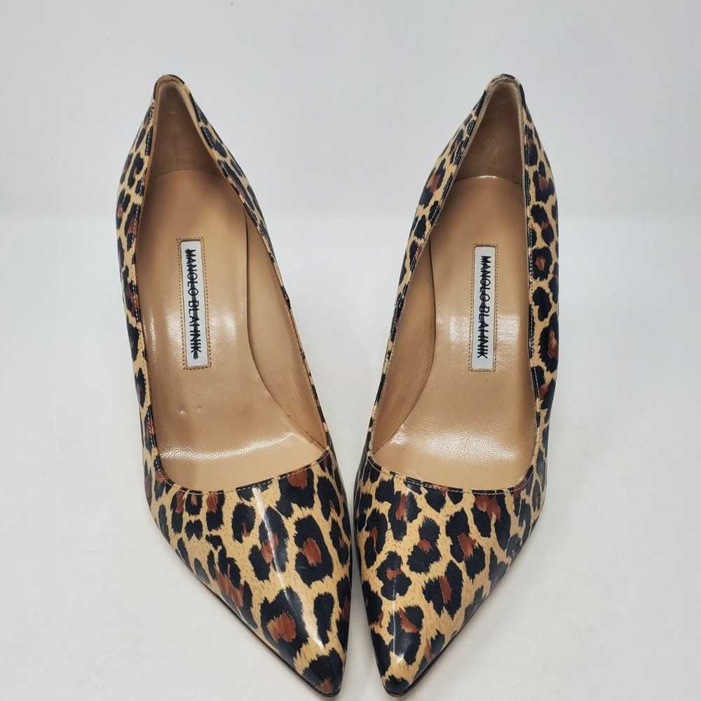 Manolo Blahnik Leopard Patent Pumps - image 2