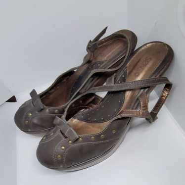 Senso brown sling back platform sandals 9
