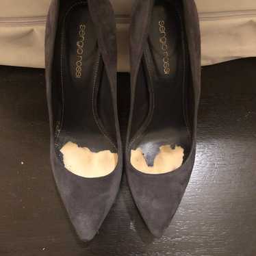 Sergio Rossi navy blue/grey heels