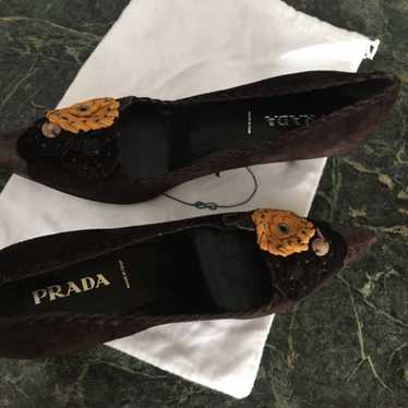 Prada suede brown shoes