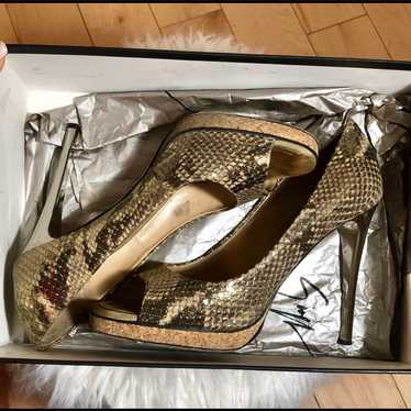 Giuseppe Zanotti Snake Skin OpenToe Heel - image 1