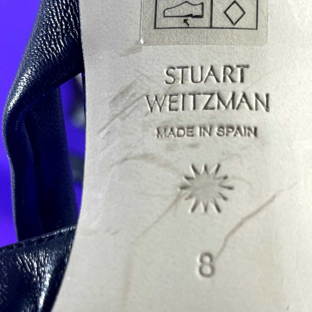 Stuart Weitzman Women's Black Leather Bow Slip On… - image 7