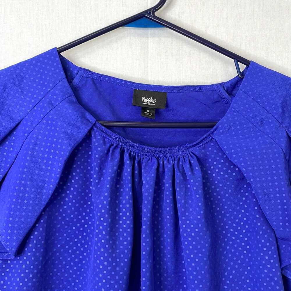 Mossimo Mossimo Womens Blue Dots Flutter Sleeve R… - image 3