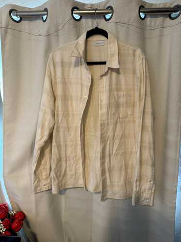 John Elliott John Elliot Beige and White Button Up - image 1