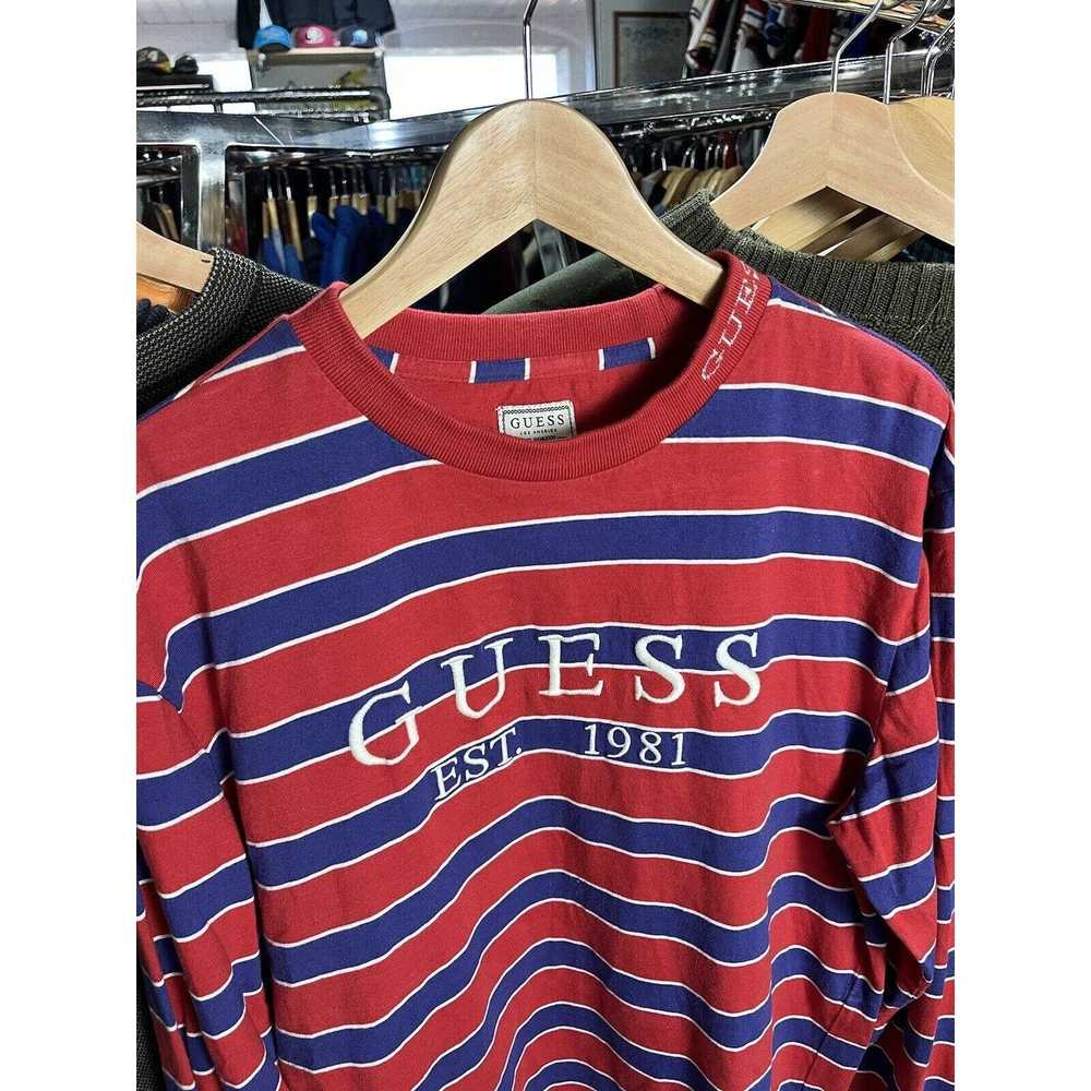 Guess VTG Guess USA Striped Long Sleeve T-Shirt S… - image 2