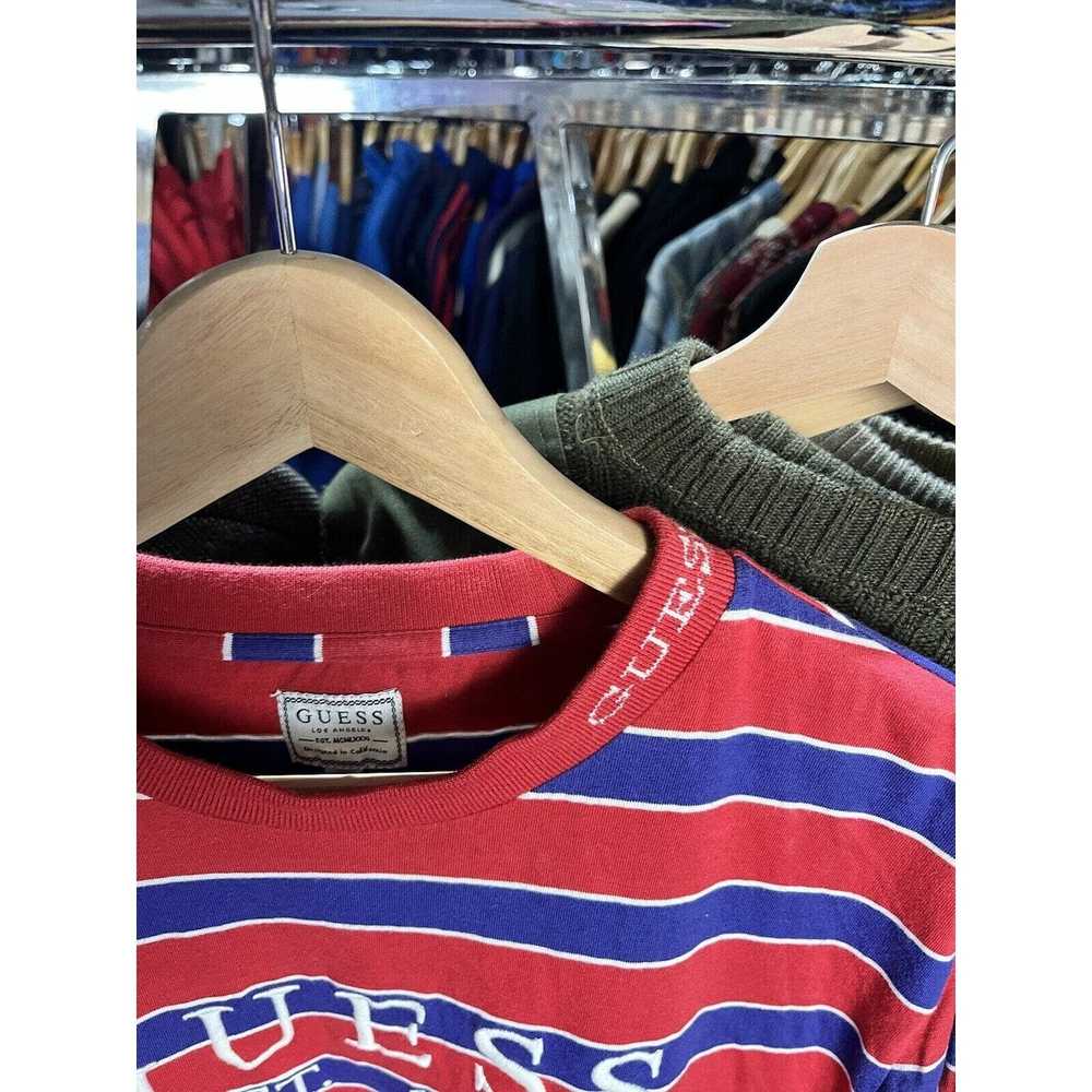 Guess VTG Guess USA Striped Long Sleeve T-Shirt S… - image 3