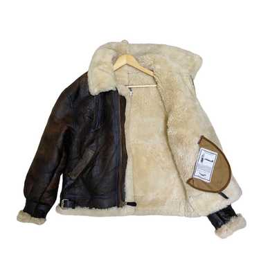 Leather Jacket × Sheepskin Coat × Vintage 90's B-… - image 1