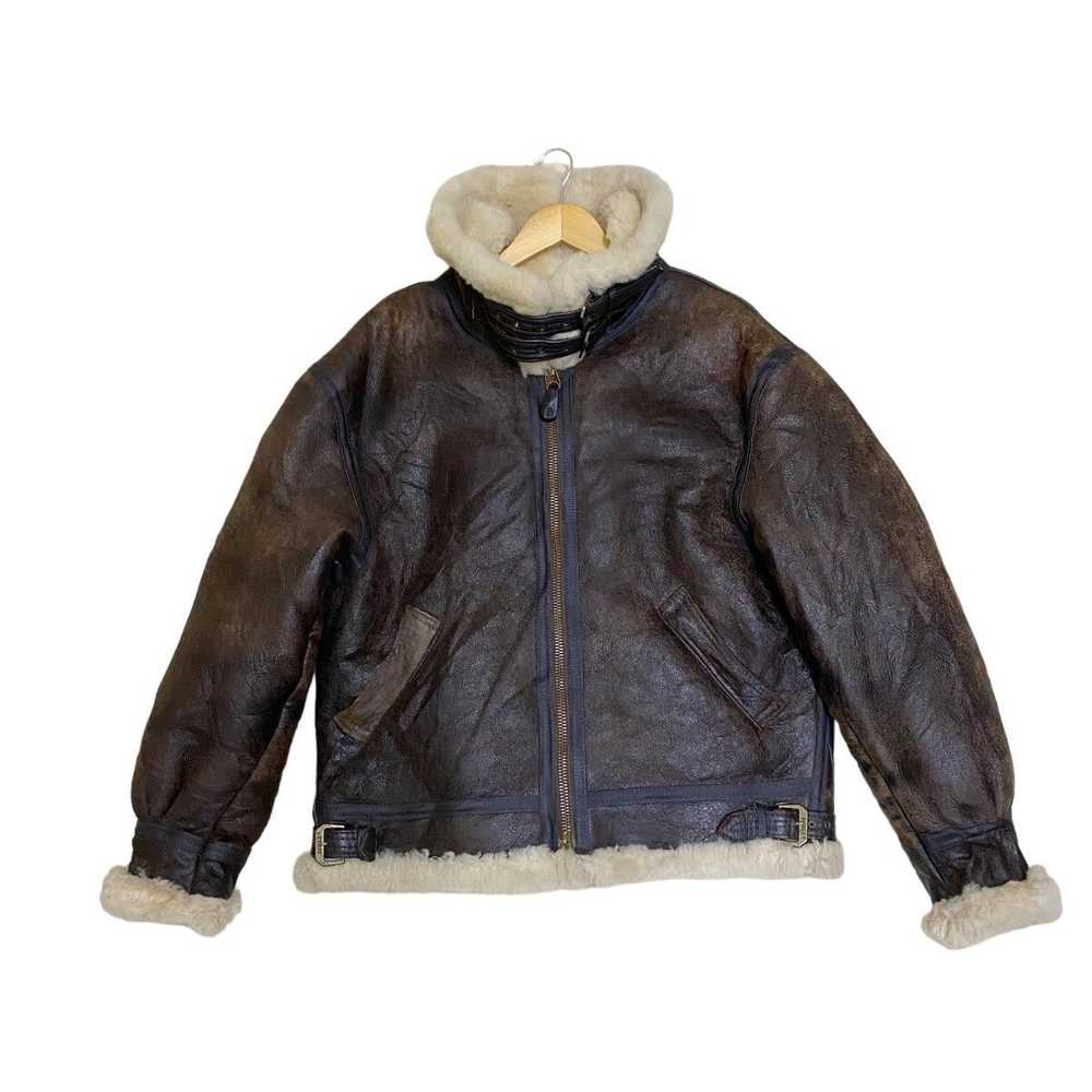 Leather Jacket × Sheepskin Coat × Vintage 90's B-… - image 2