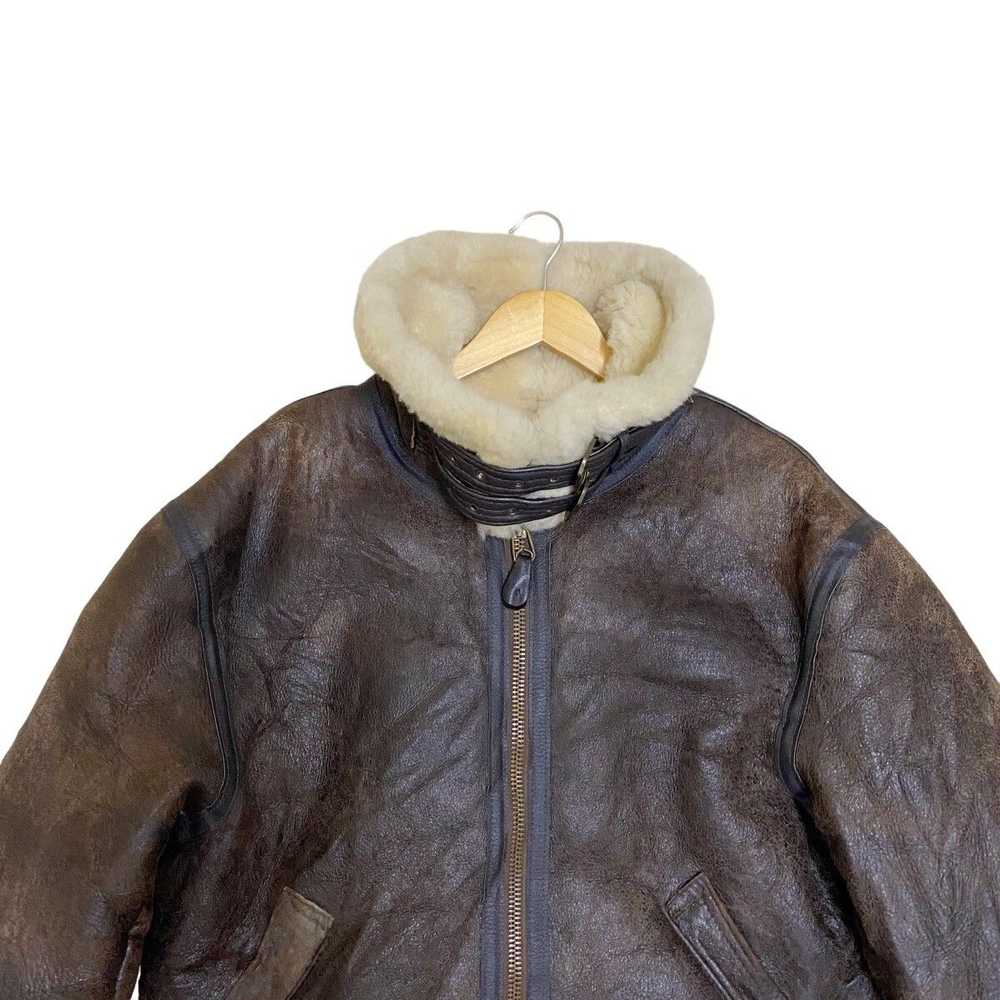 Leather Jacket × Sheepskin Coat × Vintage 90's B-… - image 5