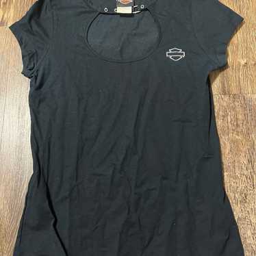 Vintage Harley Davidson Tshirt Scoop Neck Y2K 200… - image 1