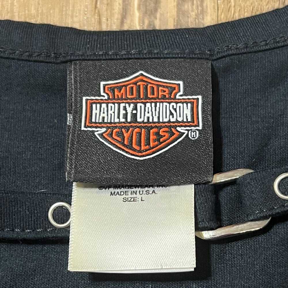 Vintage Harley Davidson Tshirt Scoop Neck Y2K 200… - image 2