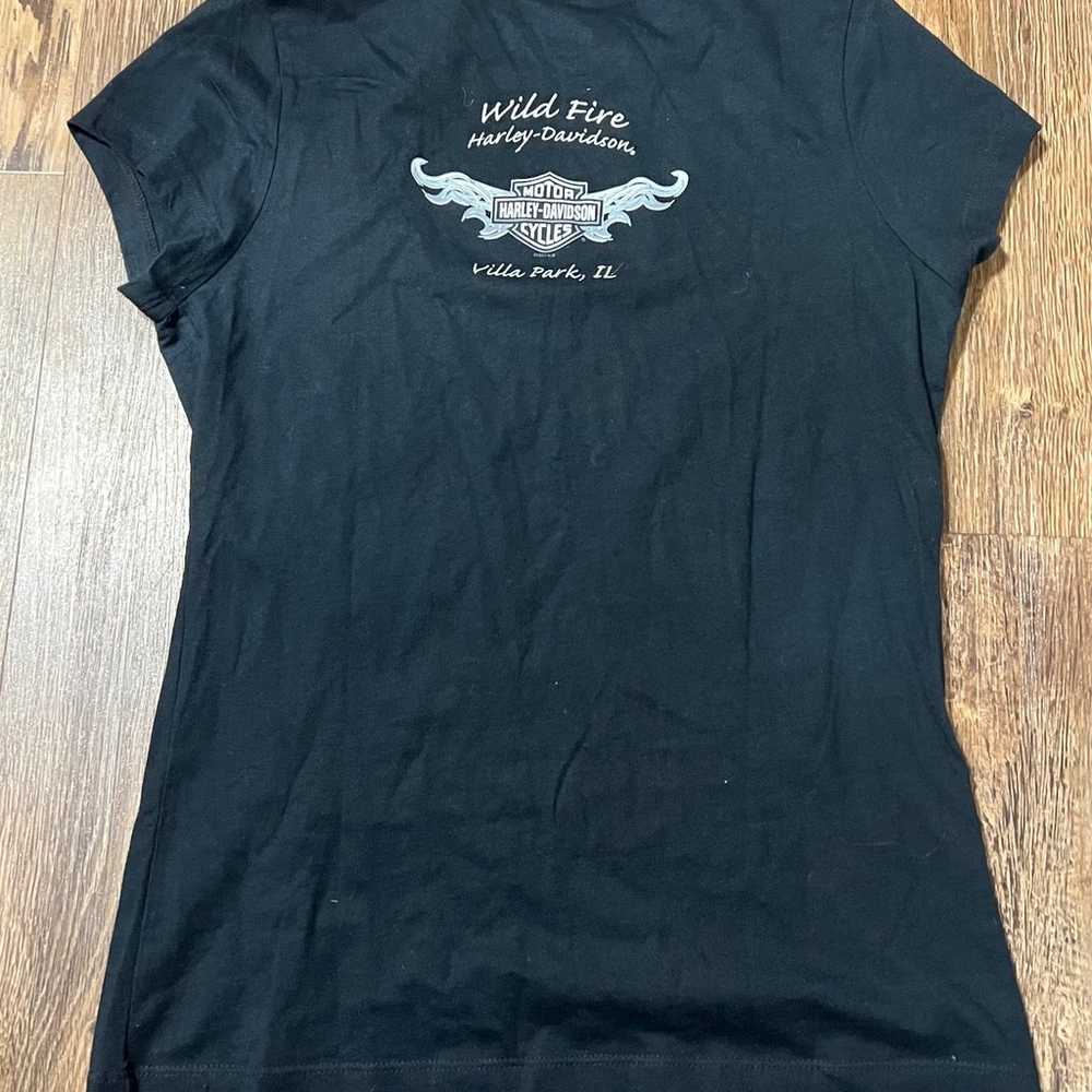 Vintage Harley Davidson Tshirt Scoop Neck Y2K 200… - image 4