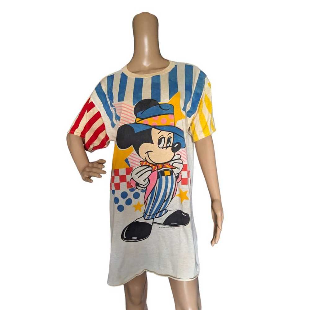 Vintage Disney Mickey Mouse Long Sleep Tee Shirt … - image 2