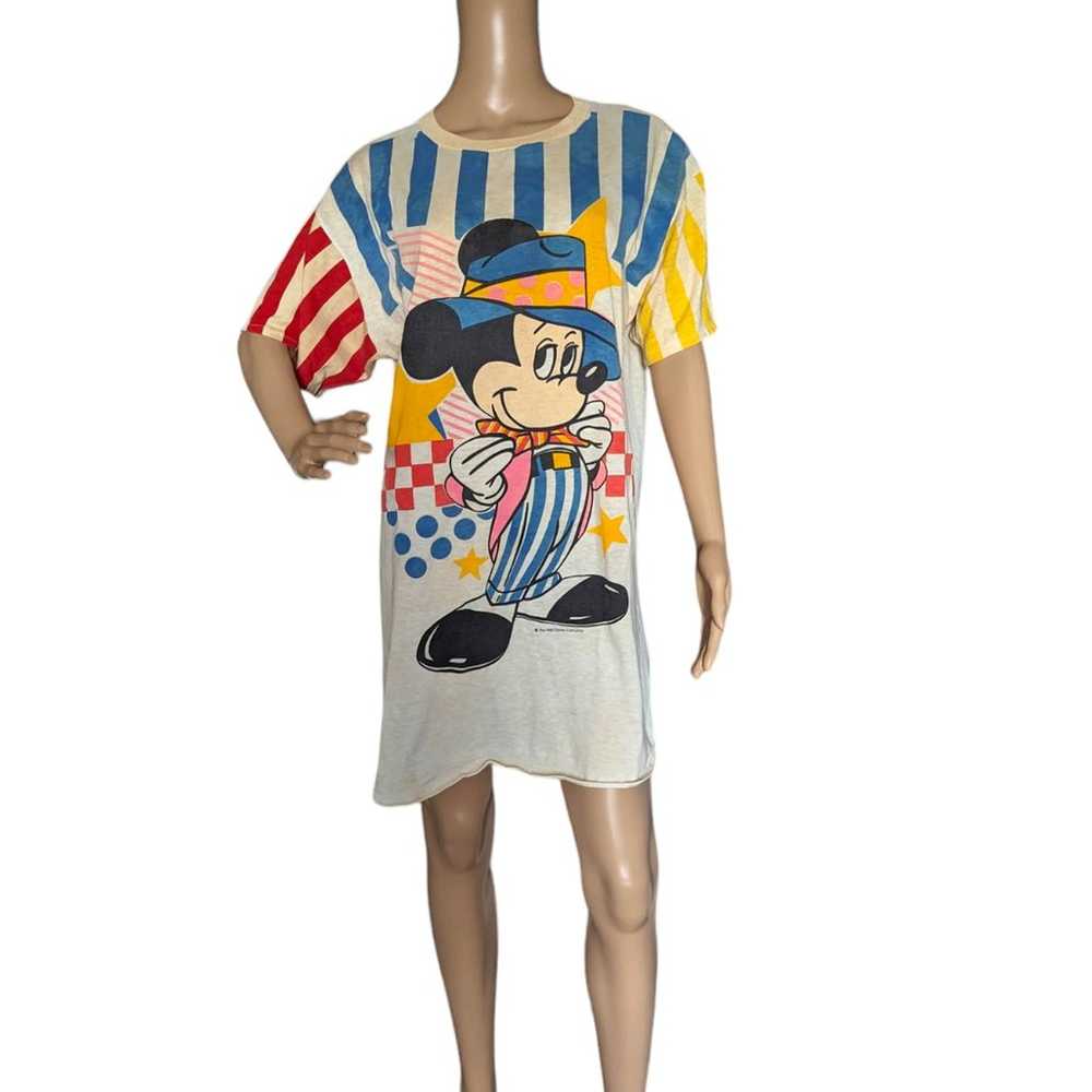 Vintage Disney Mickey Mouse Long Sleep Tee Shirt … - image 3