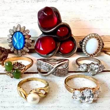 Vintage Mixed Variety 10 Piece Ring Collection