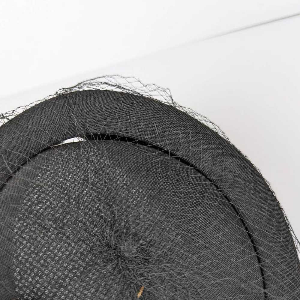 Vintage Mid Century Pillbox Hat Black - image 3