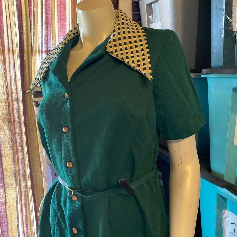 Womens Ladies Beautiful Vintage Green Dress Vesti… - image 2