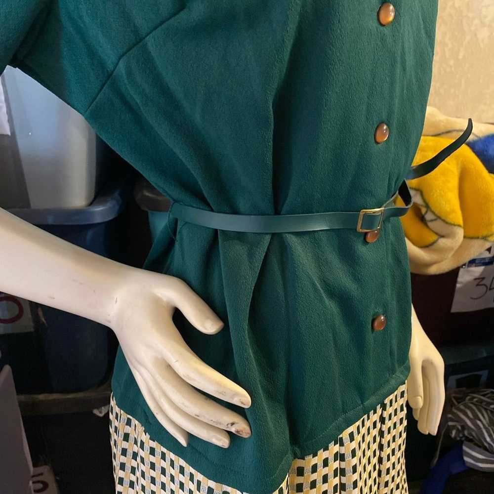 Womens Ladies Beautiful Vintage Green Dress Vesti… - image 4