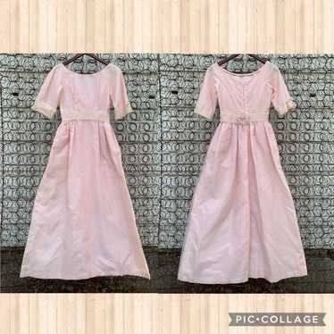 Vintage Lorrie Deb pastel pink Swiss dot dress - image 1