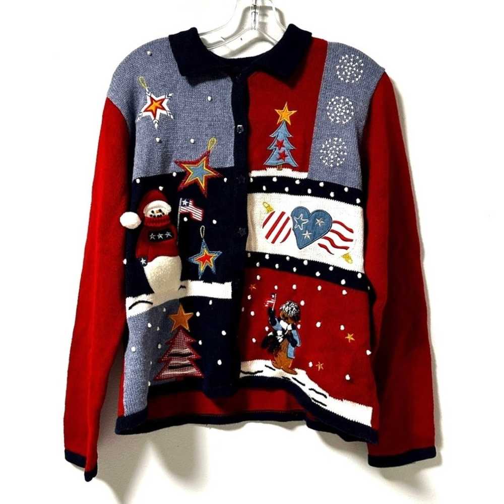 Vintage Karen Scott Ugly Christmas Cardigan Sweat… - image 1